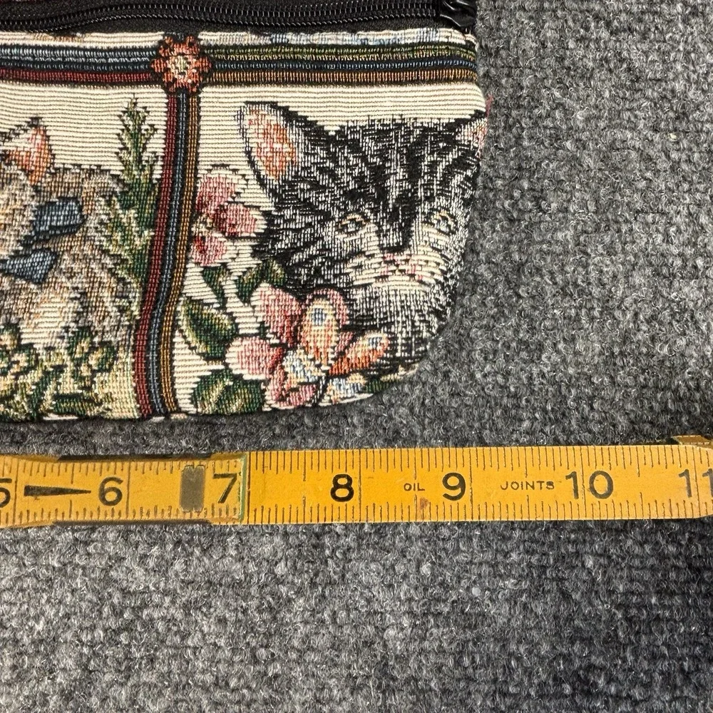Vintage 80's/90s Kitty Cats Woven Tapestry Crossbody Purse